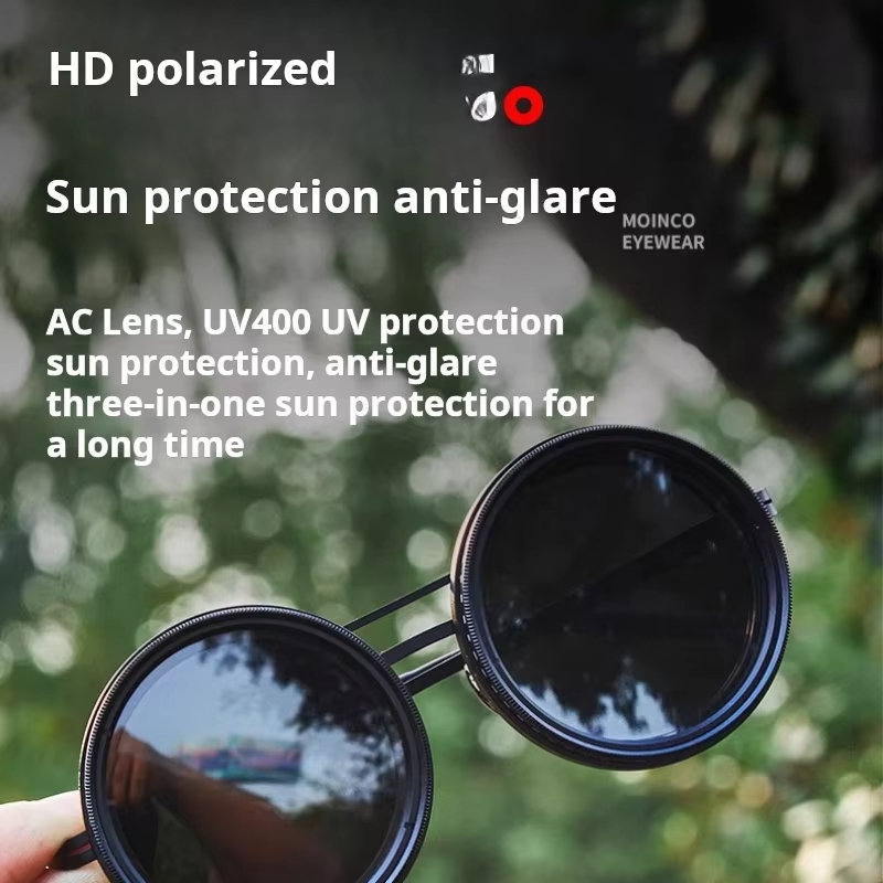نظارات شمسية للحماية من الأشعة فوق البنفسجية مع 9 مستويات لتعتيم الشاشة، مزودة بحافظة