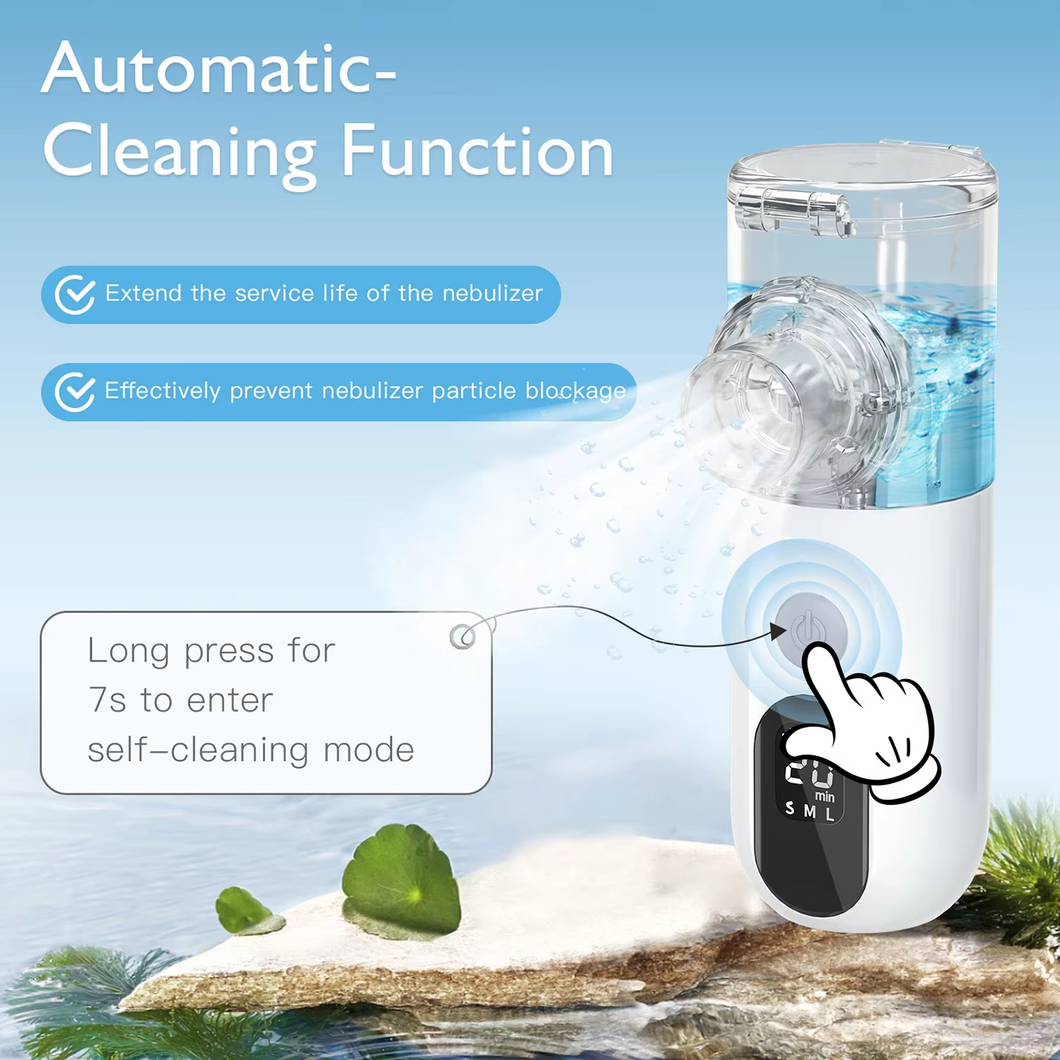 جهاز استنشاق منزلي محمول، جهاز استنشاق بالموجات فوق الصوتية قابل لإعادة الشحن عبر منفذ USB، قناع وجه جديد محمول للأطفال