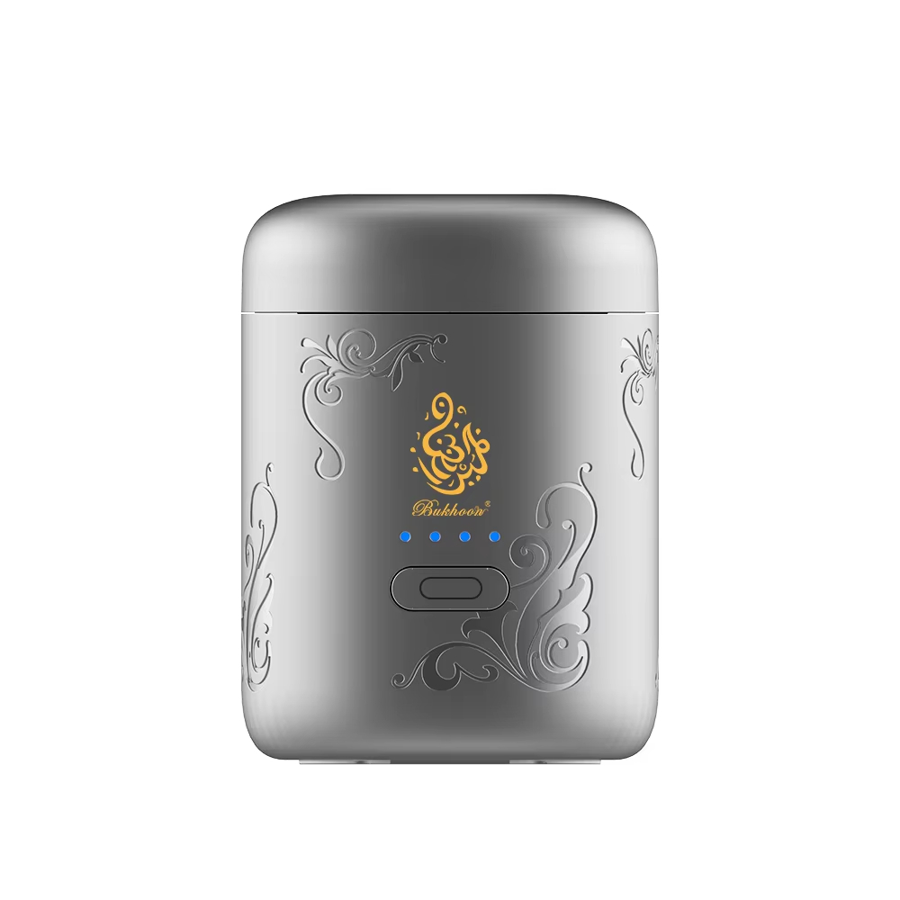 مبخرة إلكترونية صغيرة، مزودة بشاشة عرض للطاقة، قابلة لإعادة الشحن عبر منفذ USB، مع علبة هدايا للبخور
