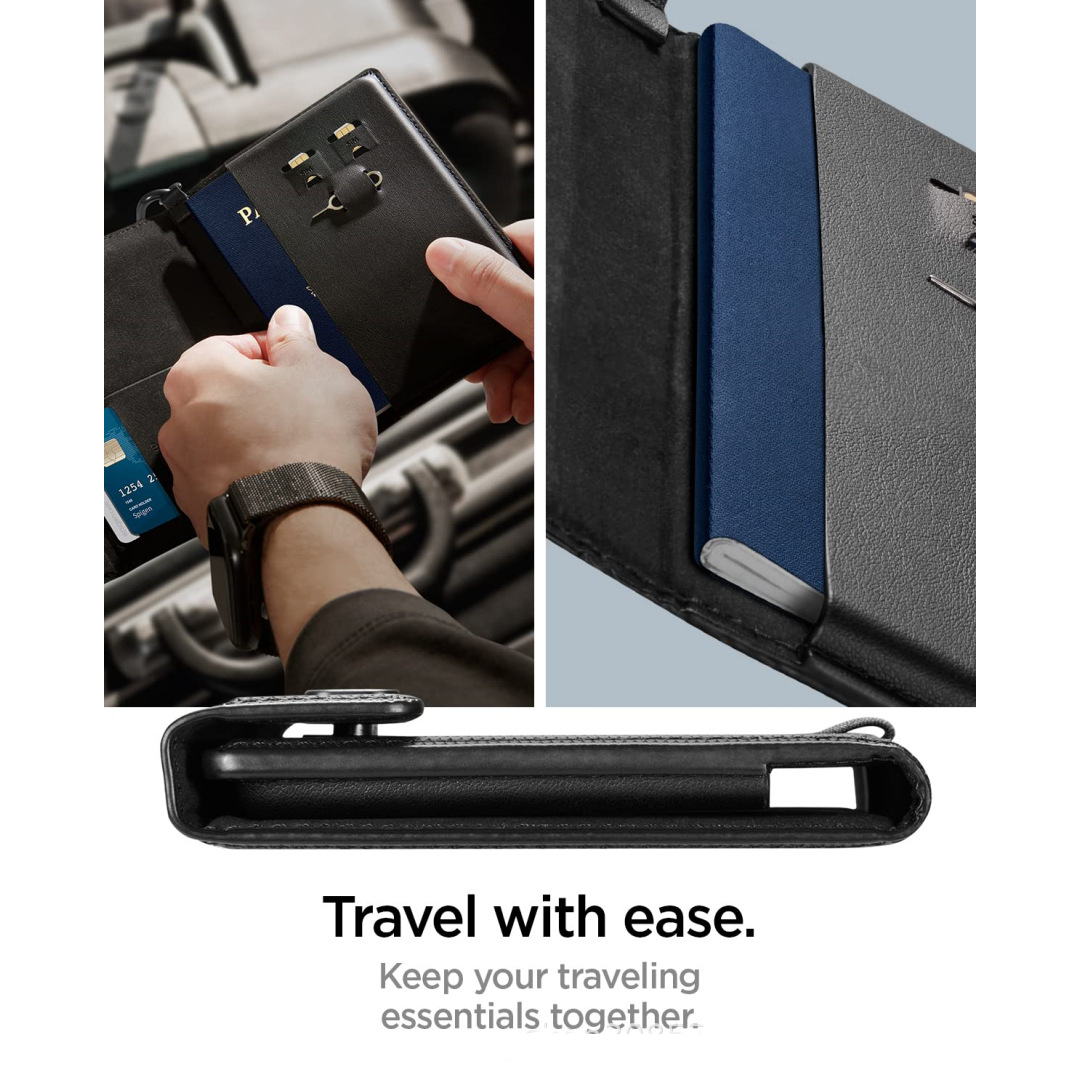 "حقيبة جواز سفر للرجال - جلد طبيعي متعددة الوظائف، سعة كبيرة، حماية ضد RFID"