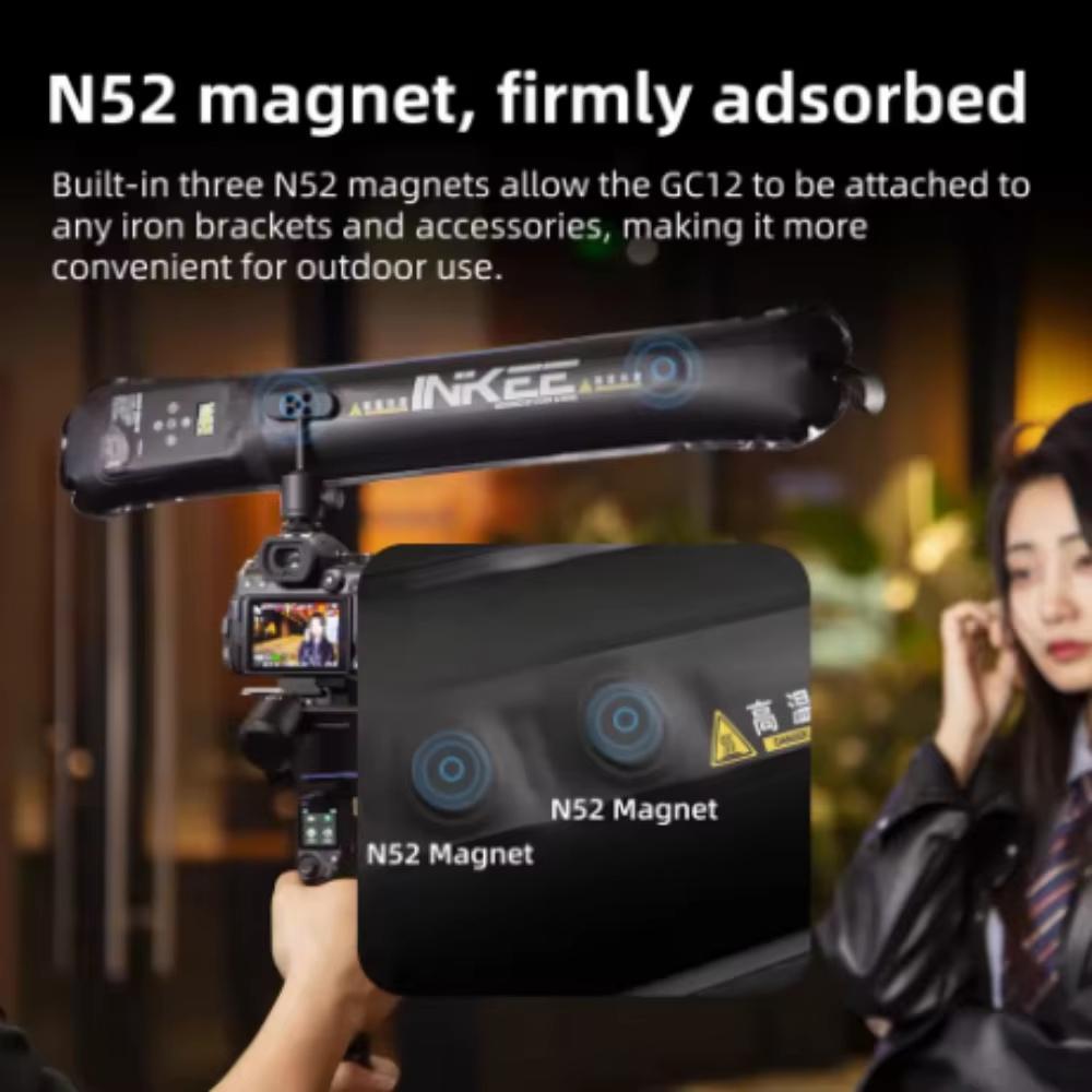 INKEE GC12 مصباح ليد قابل للنفخ 2700K-6500K التصوير الفوتوغرافي عمود الهواء ضوء فيديو ملء الضوء