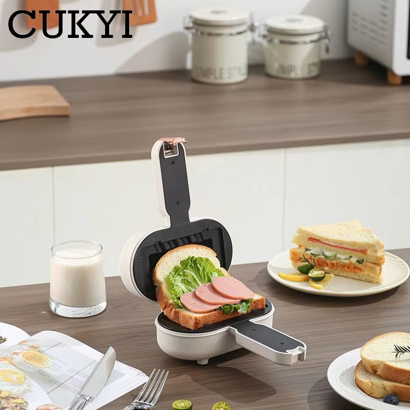 🍞صانع هوت دوج صغير مزدوج الجوانب، صانع هوت دوج فوري، صانع بوريتو، شواية ساندويتش غير لاصقة، حافة مانعة للانسكاب)