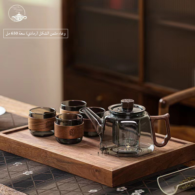 إبريق شاي زجاجي أسود شفاف ، بوروسيليكات عالي ، مقاوم للحرارة ، فرن بورسلين كهربائي ، إبريق شاي زجاجي للتدفئة