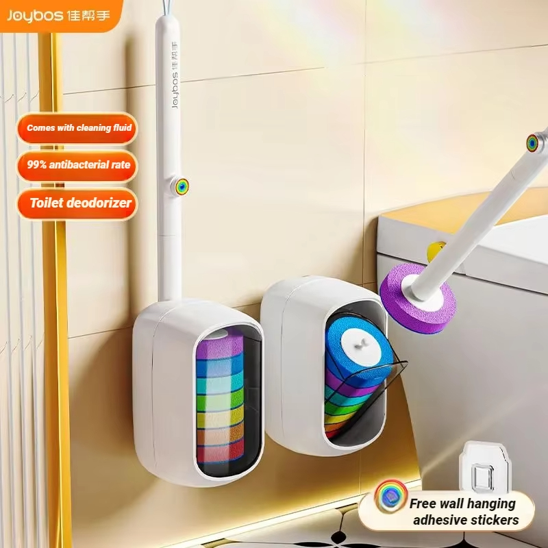 حر اليدين المتاح فرشاة المرحاض مجموعة حامل بلمسة واحدة الحائط مع عبوات عصا الحمام المرحاض نظافة فرش
