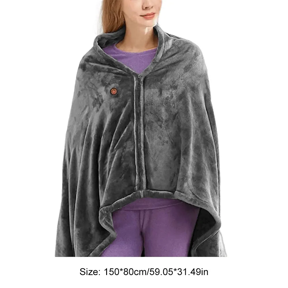 حار USB بطانية تسخين كهربائي 3 مستويات التدفئة الصوف بطانية تدفئة يمكن ارتداؤها التدفئة اللفة بطانية للمنزل والمكتب