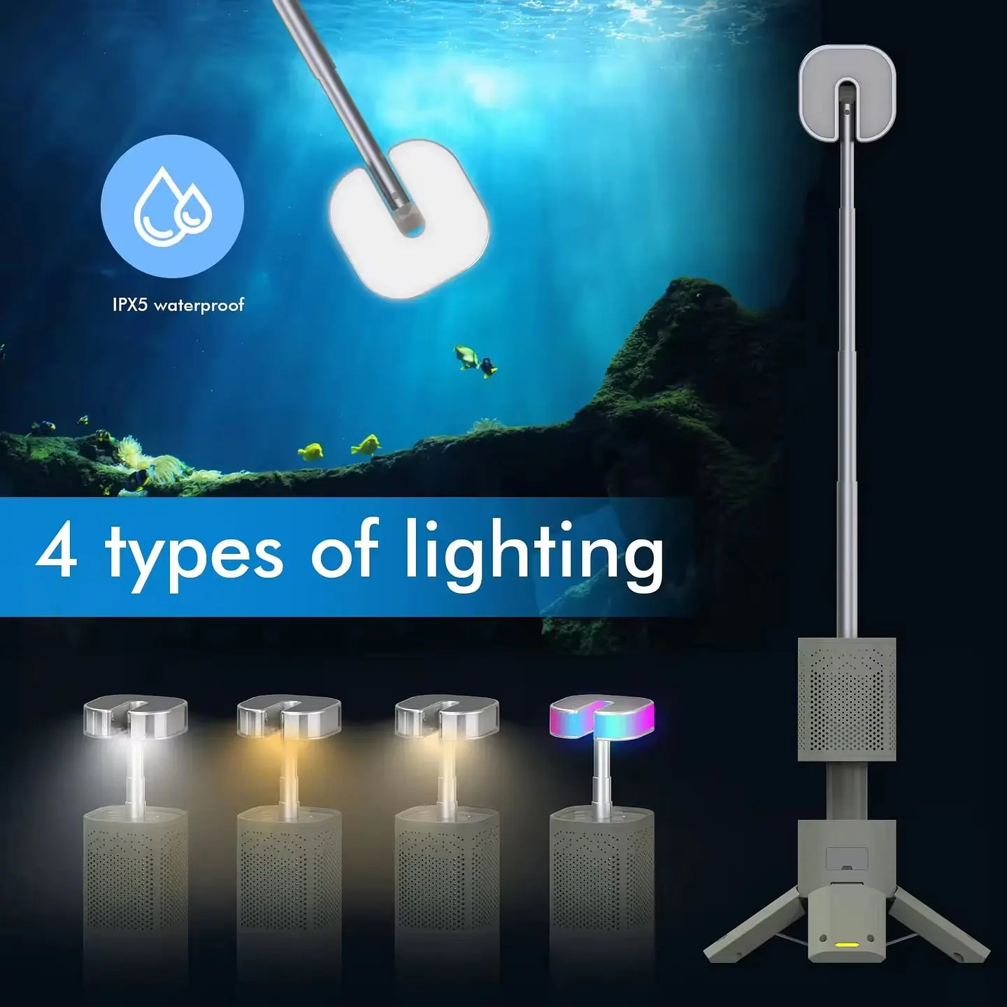 فانوس تخييم 2025 الجديد قابل للطي وشحن USB 🏕️✨   محمول بقاعدة قوية وحامل للمكشات والطلعات البرية! 🌟🚀