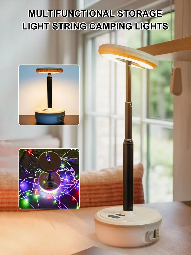 شريط إضاءة LED رباعي الرؤوس للتخييم، بطول 10 أمتار، مقاوم للماء، قابل لإعادة التدوير، شريط إضاءة، لتزيين الحديقة الخارجية