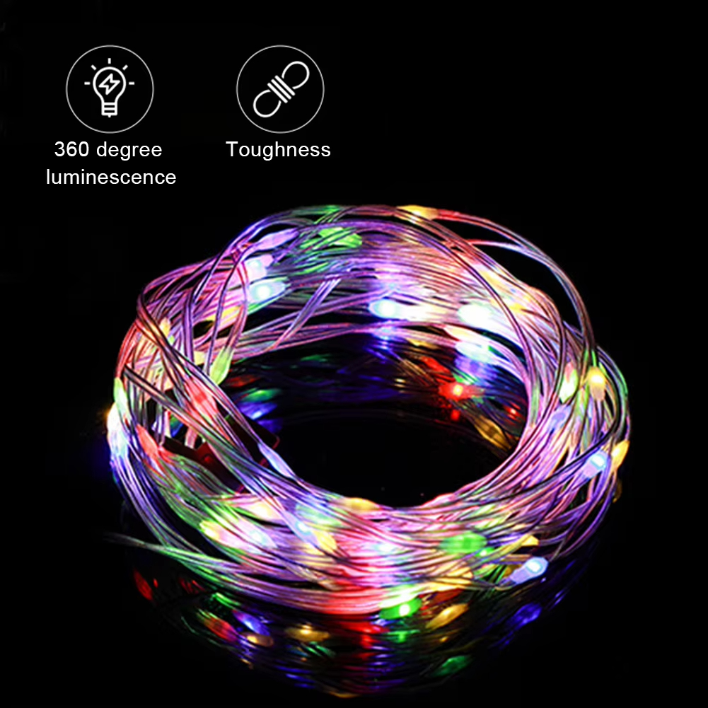 مصباح يدوي LED قابل لإعادة الشحن للتخييم ، ضوء محمول صغير ، خيمة ، إضاءة ملونة ، في الهواء الطلق ، ضوء 1 سلسلة خفيفة بطول 20 مترًا