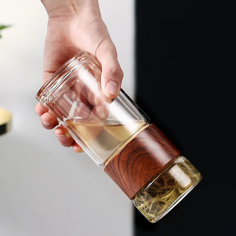 كوب زجاجي لفصل الماء عن الشاي-اطلب الآن واحصل على غطاء الكوب مجاناً