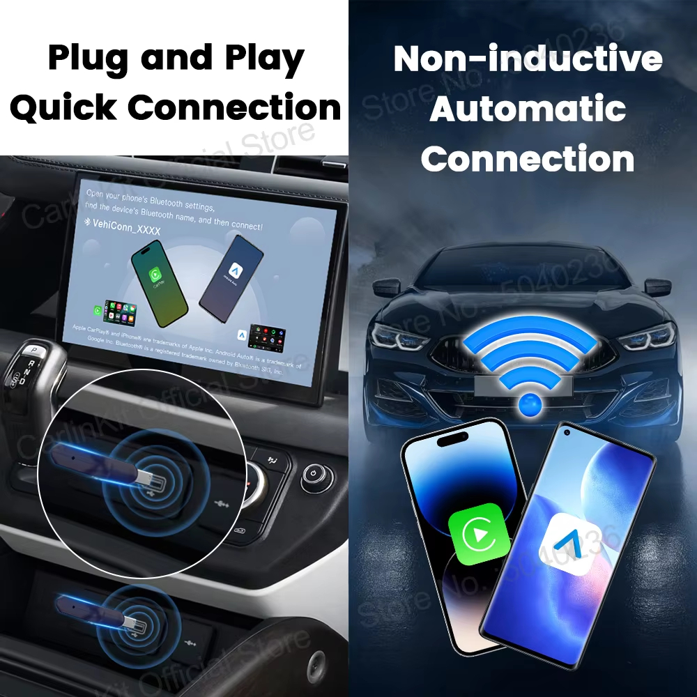  في 1 CarlinKit 5.0 Ultra Wireless CarPlay Android Auto Adapter 2026 جديد 5G Wifi صندوق لاسلكي للسيارة مع CarPlay IOS26 السلكية