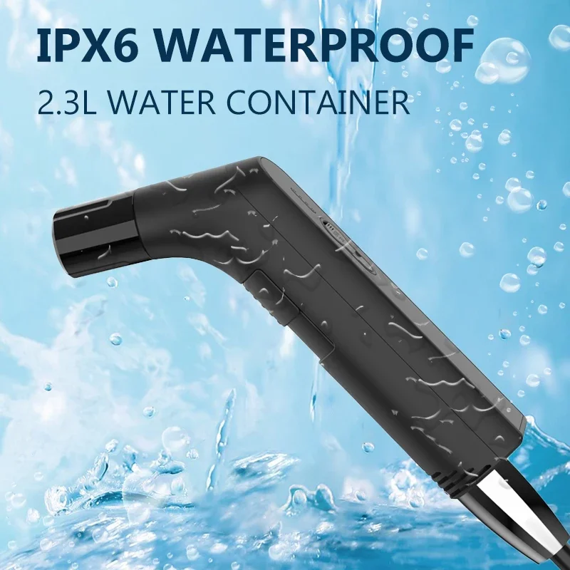 🤲متبقي 30 فقط في المخزون🥰شطاف محمول قابل للشحن للسفر والرحلات والتخييم مزود بخزان مياه سعة 2.3 لتر