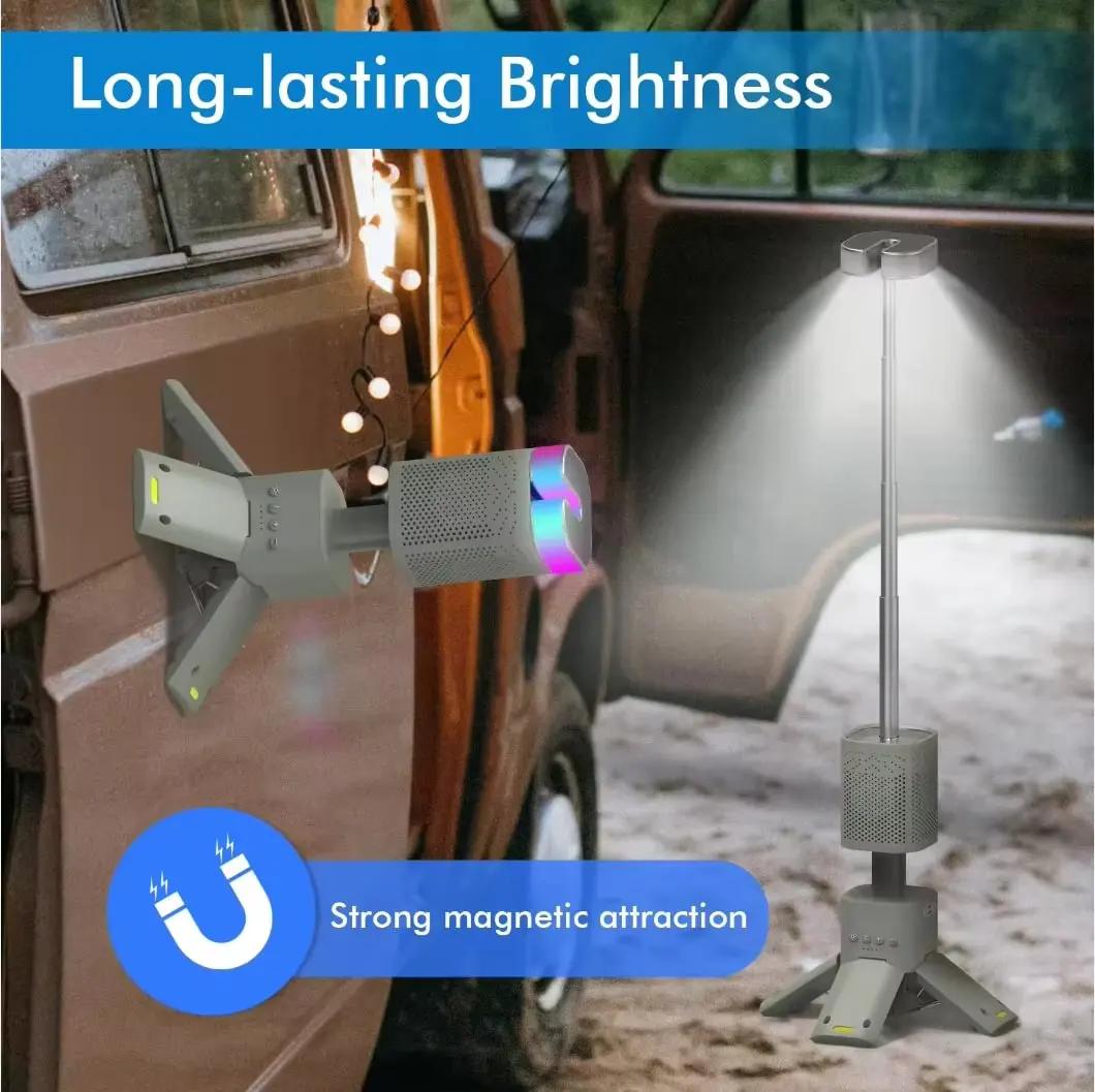 فانوس تخييم 2025 الجديد قابل للطي وشحن USB 🏕️✨   محمول بقاعدة قوية وحامل للمكشات والطلعات البرية! 🌟🚀