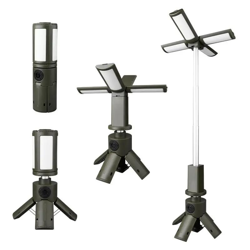 فانوس تخييم 2025 الجديد قابل للطي وشحن USB 🏕️✨   محمول بقاعدة قوية وحامل للمكشات والطلعات البرية! 🌟🚀