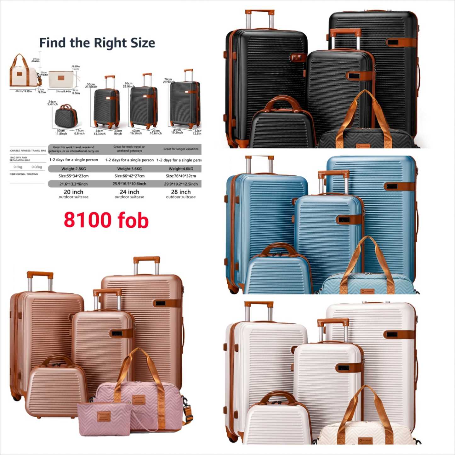 New ABS silent wheel suitcase large capacity retro travel suitcase foreign trade luggage suitcase