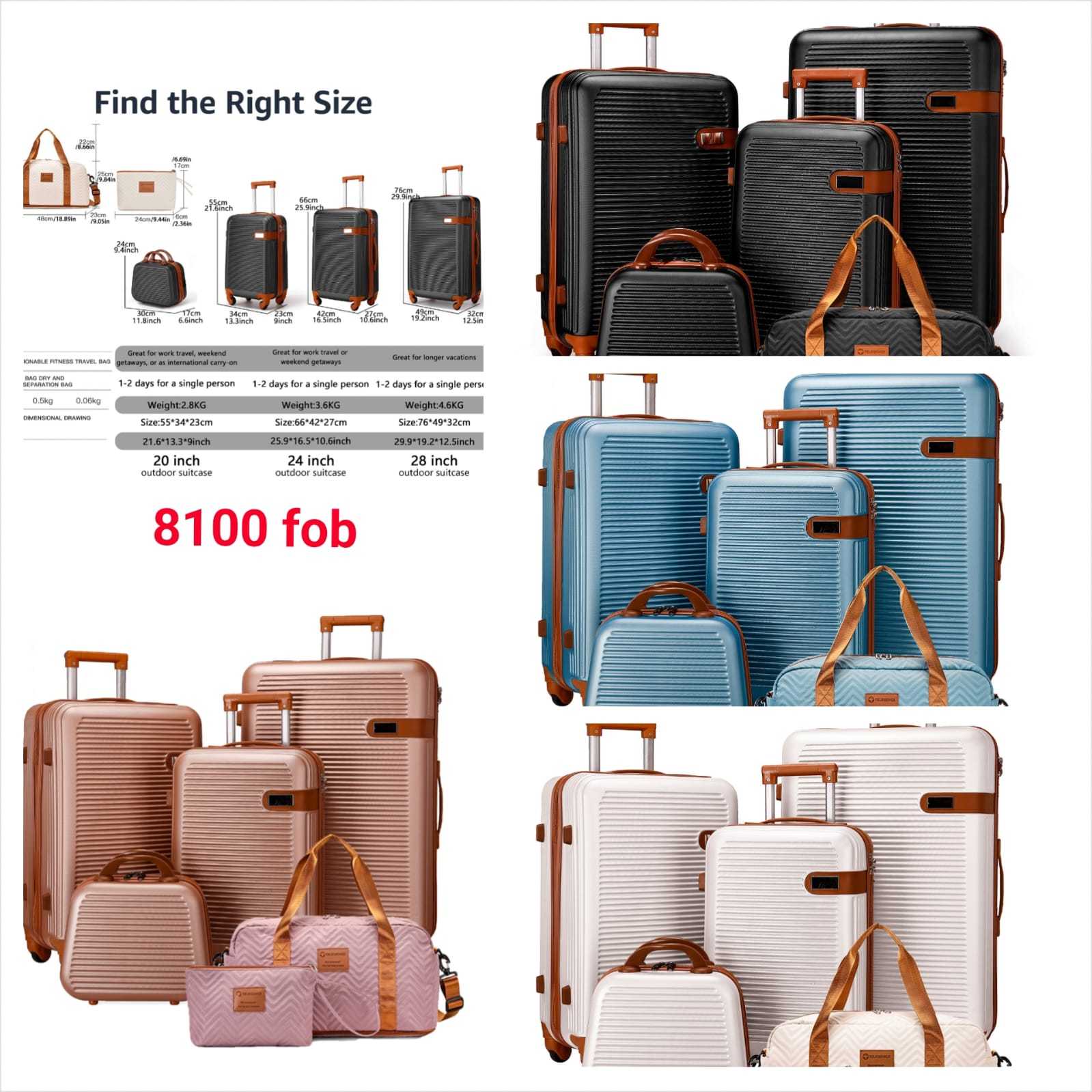New ABS silent wheel suitcase large capacity retro travel suitcase foreign trade luggage suitcase