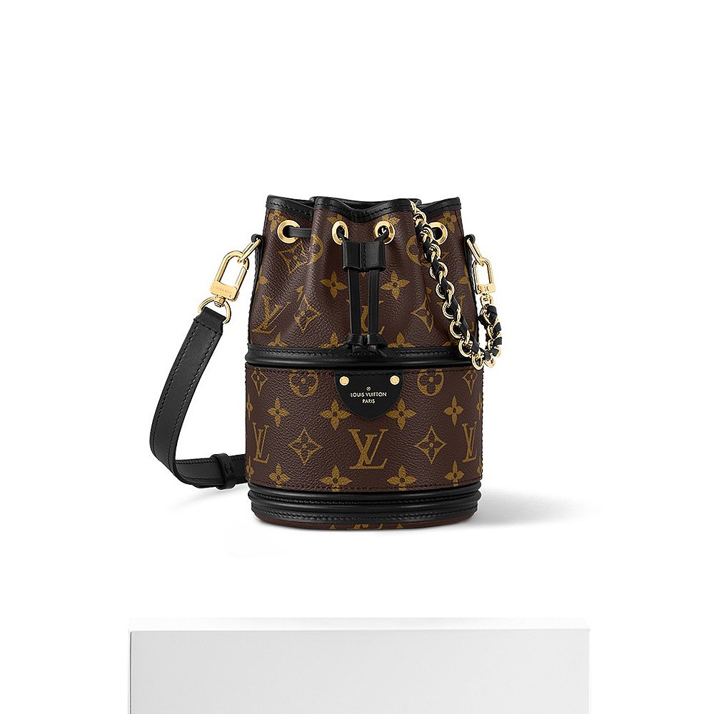 LOUIS VUITTON（ルイヴィトン）LV 2024新作 レディース ブラウン モノグラム キャンバス バケット型 ドローストリング ショルダーバッグ  