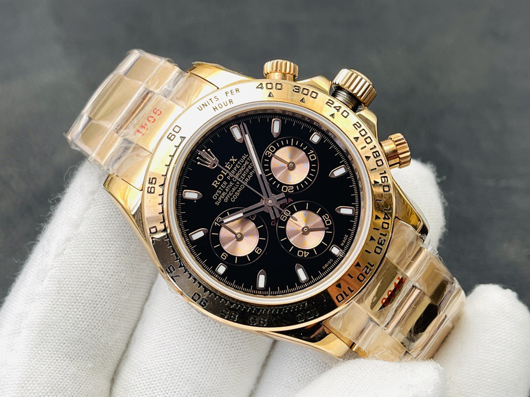 NEW 2025 ロレックスデイトナ40MMゴールド黒文字盤コスモグラフ116500LNシリーズ