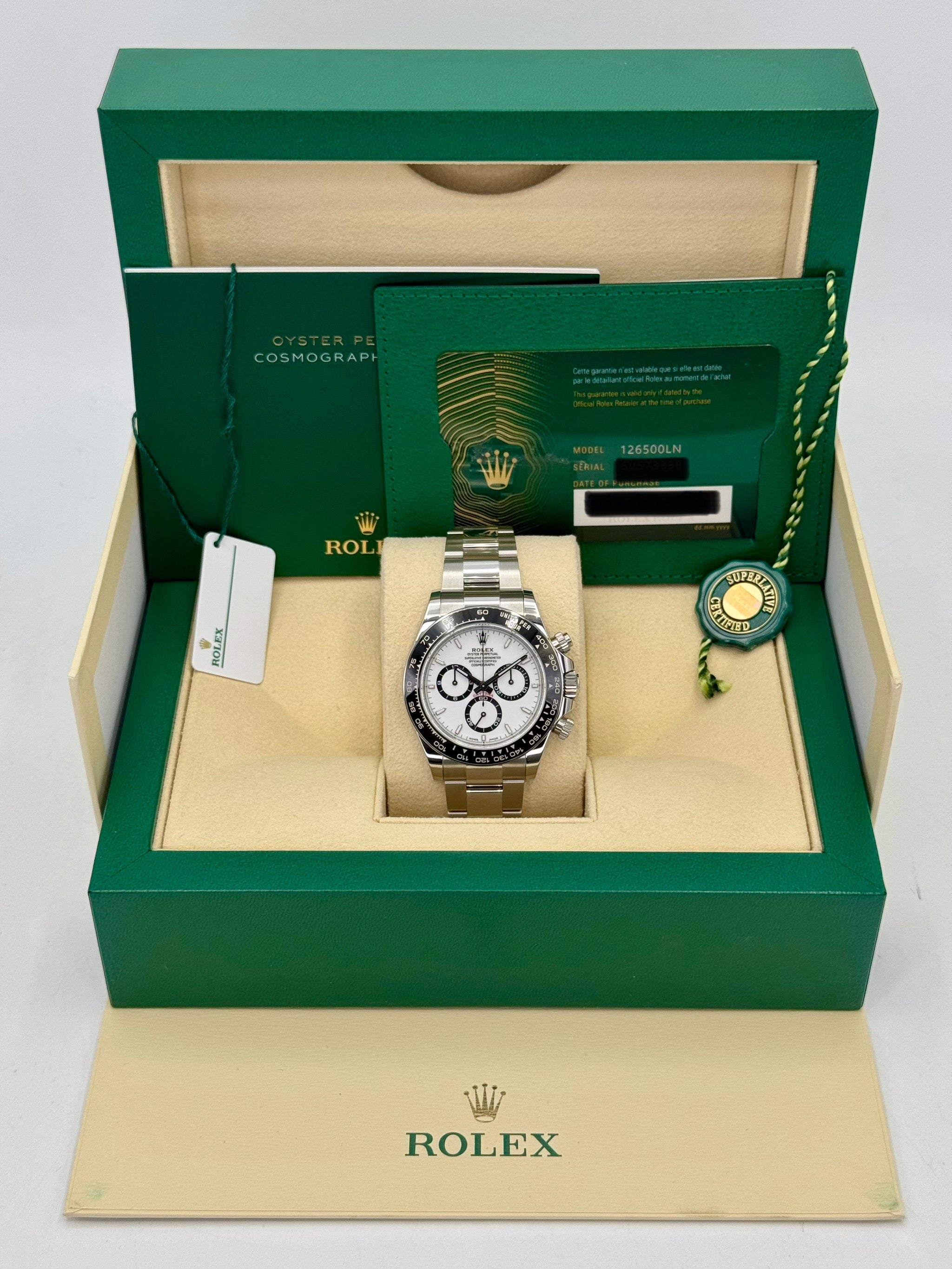 NEW 2025 ロレックス デイトナ 40mm 126500LN ステンレススチール パンダダイヤル