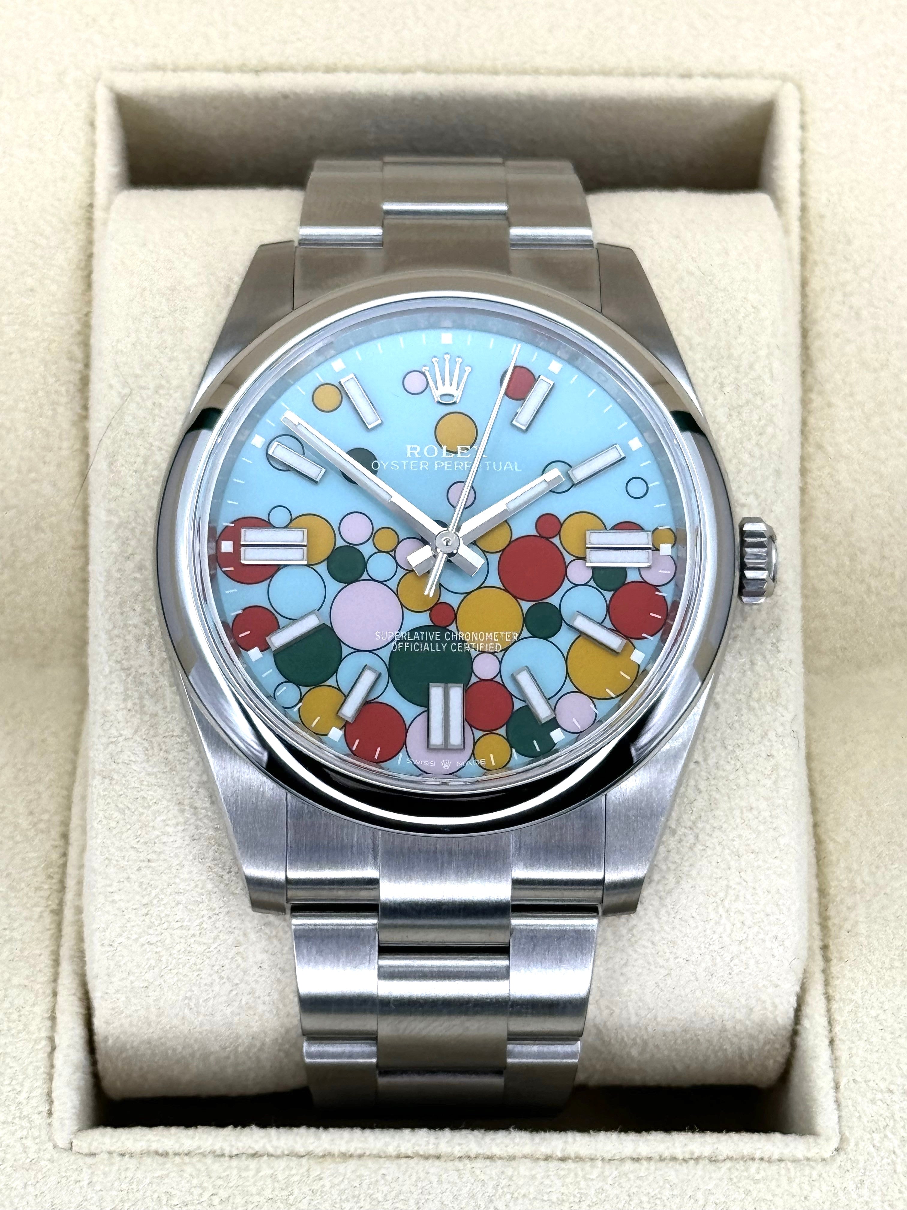 NEW 2024 ロレックス オイスターパーペチュアル 41mm 124300 セレブレーションダイヤル