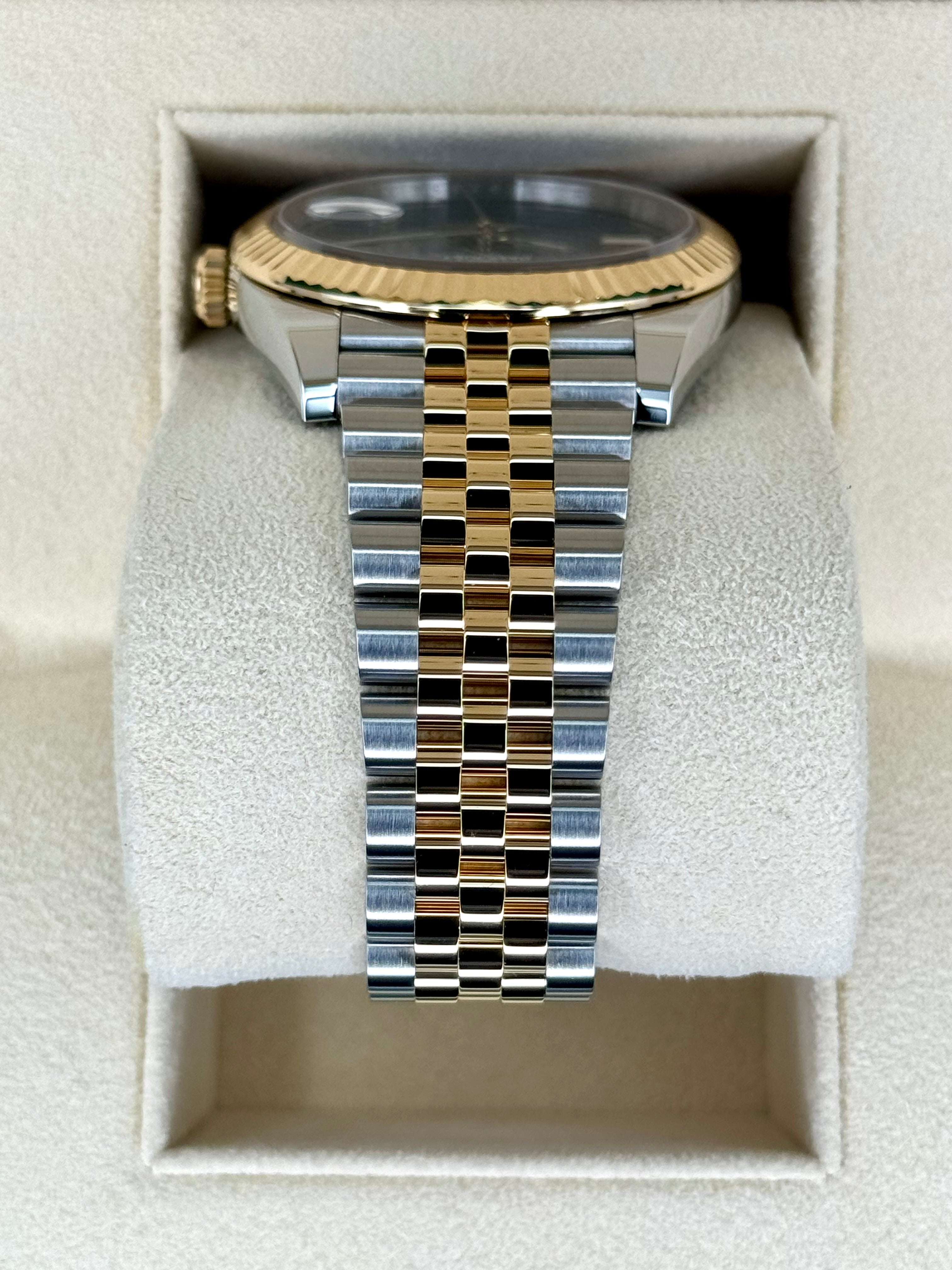 NEW 2024 ロレックスデイトジャスト41ミリメートル126333ツートーンジュビリーウインブルドンダイヤル