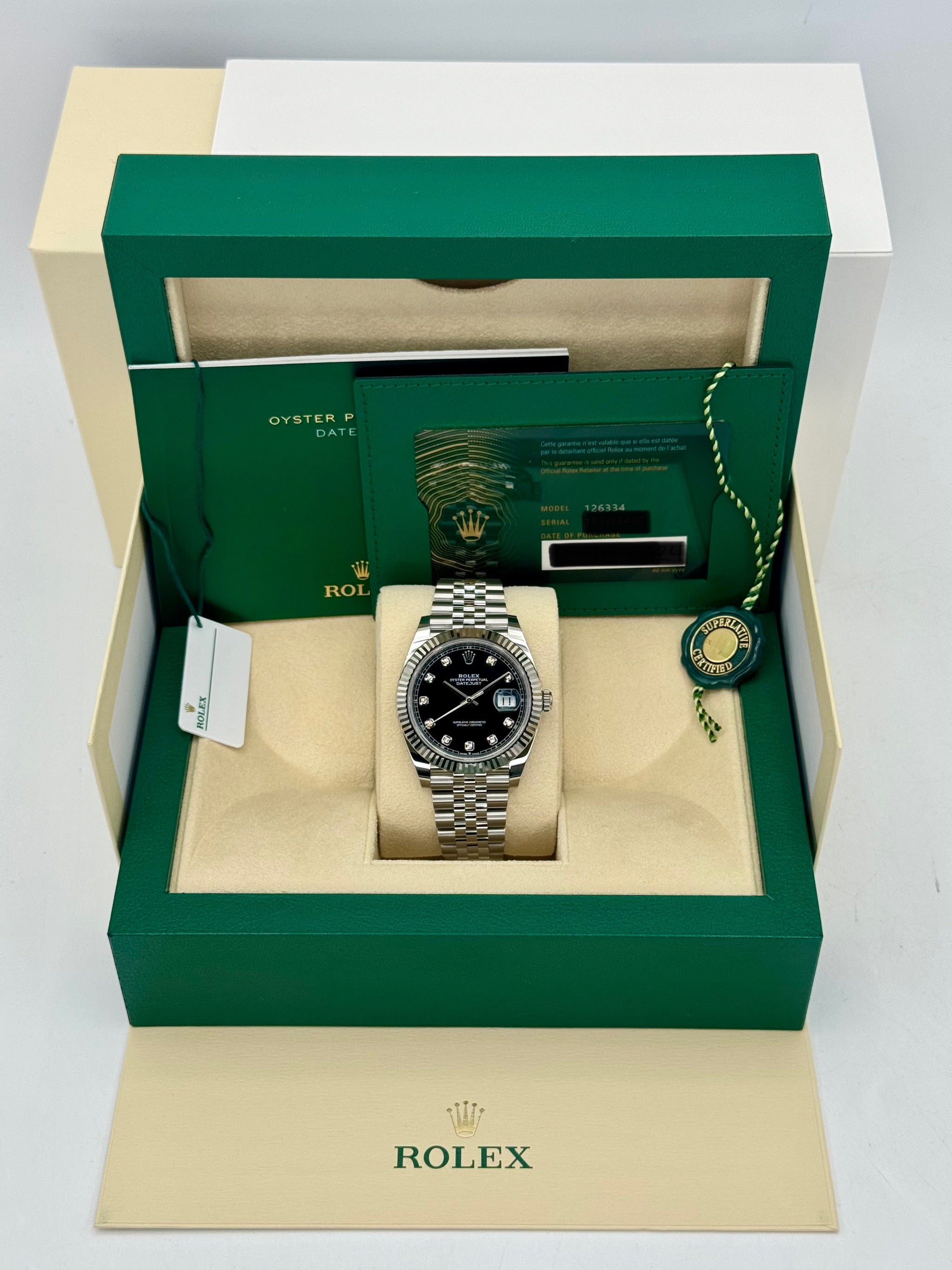 NEW 2025 ロレックス デイトジャスト 41mm 126334 ジュビリーブラックダイヤダイヤル