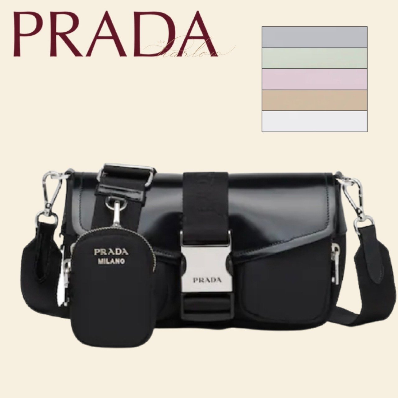 【プラダ】MUST BUY●2021年新作♪ブラッシュドレザーバッグ-全4色