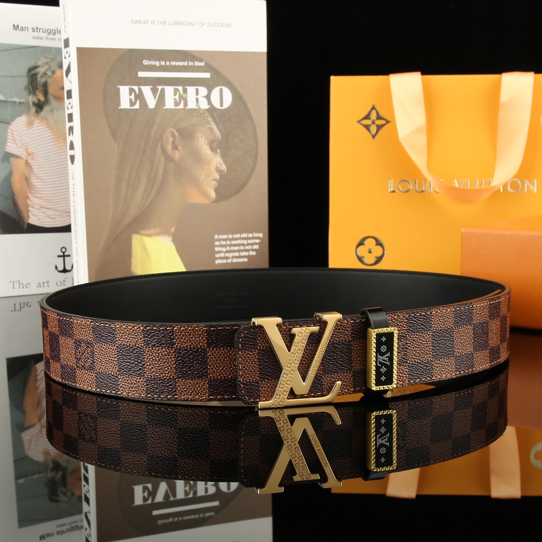 Louis Vuitton 本物のシンクロナイズドクラシックバージョンレターピュアスチールバックル