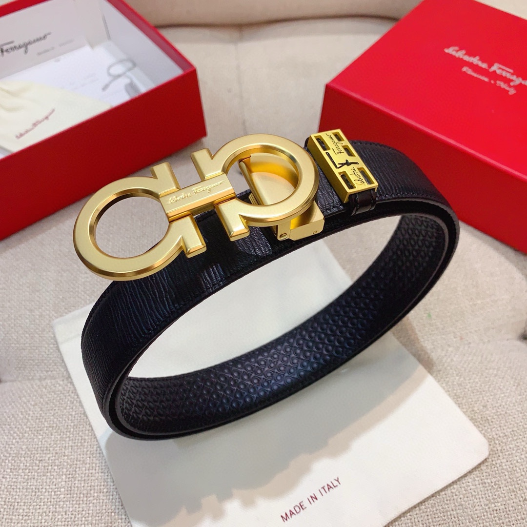 FERRAGAMO  イタリア輸入革  プレミアム純鋼自動バックル