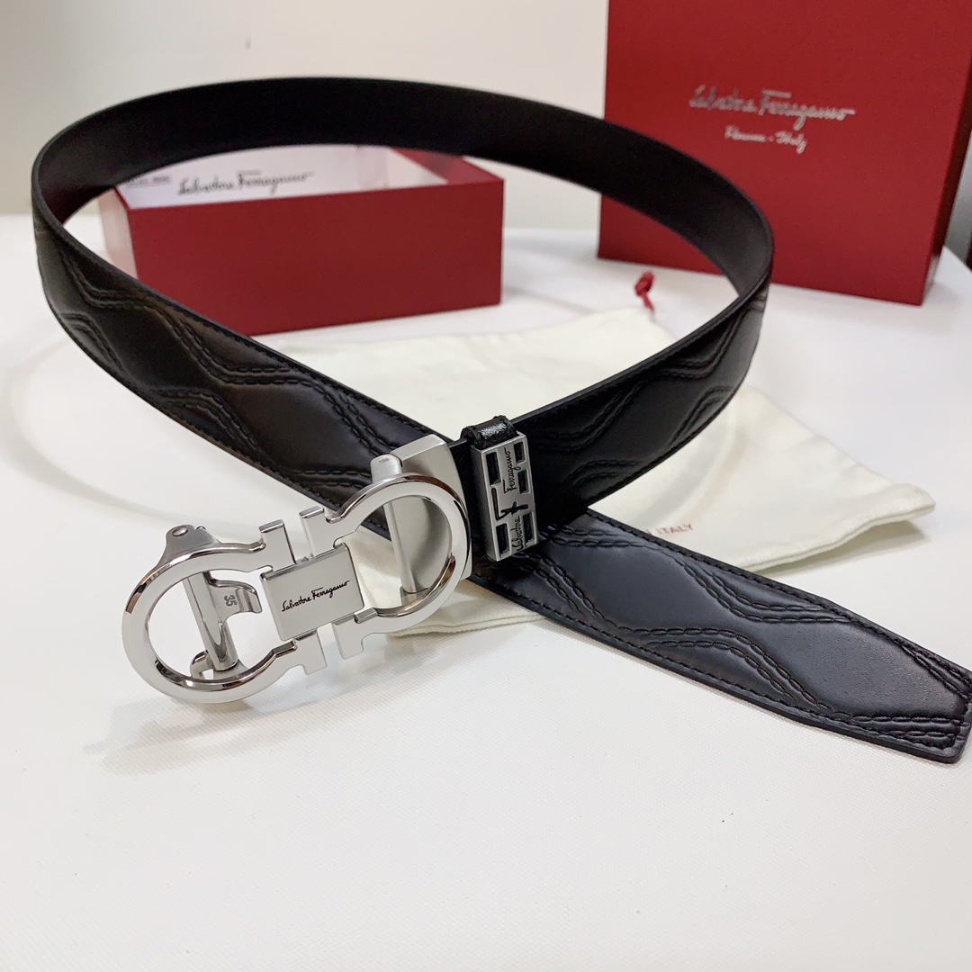 FERRAGAMO  イタリア輸入革  プレミアム純鋼自動バックル