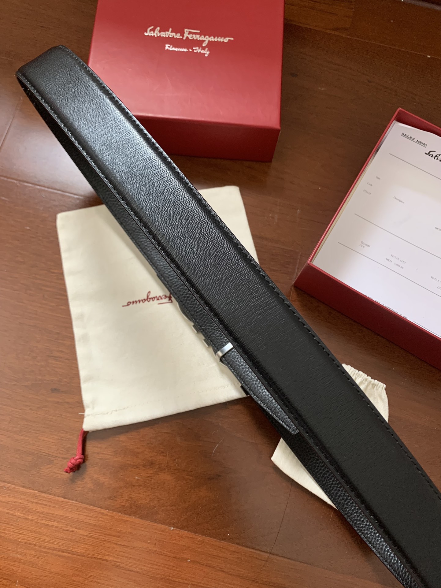 Ferragamo★オリジナル爪楊枝柄ライチ柄両面ベルト