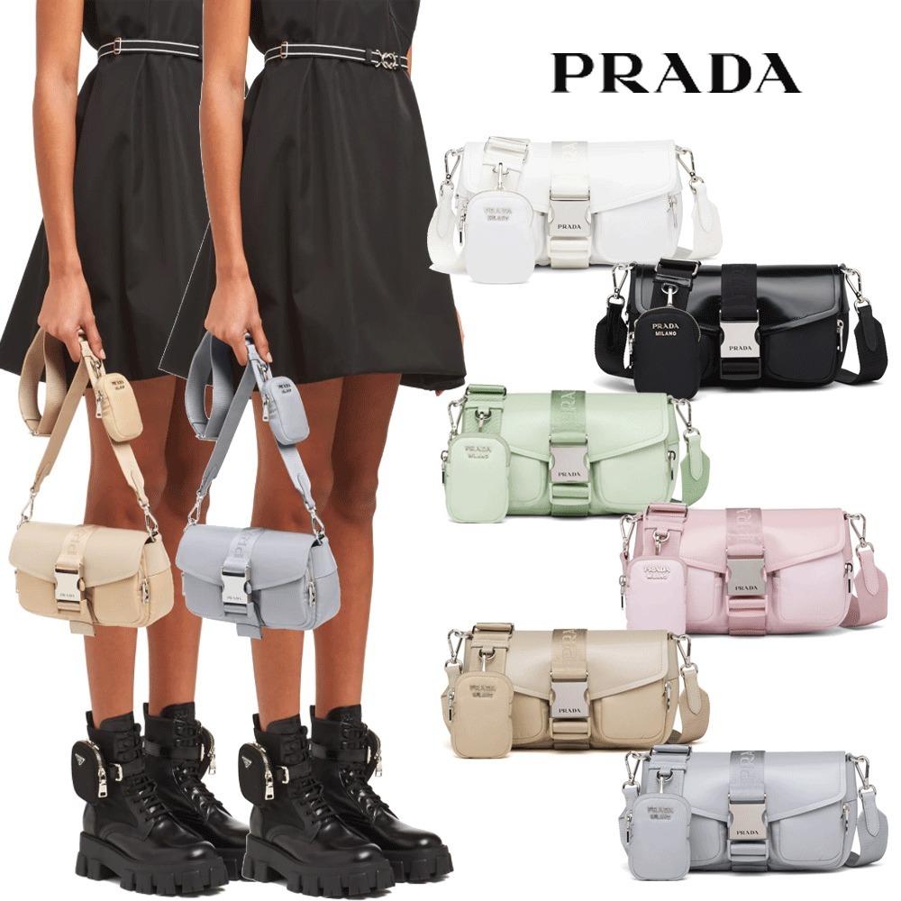 【プラダ】MUST BUY●2021年新作♪ブラッシュドレザーバッグ-全4色