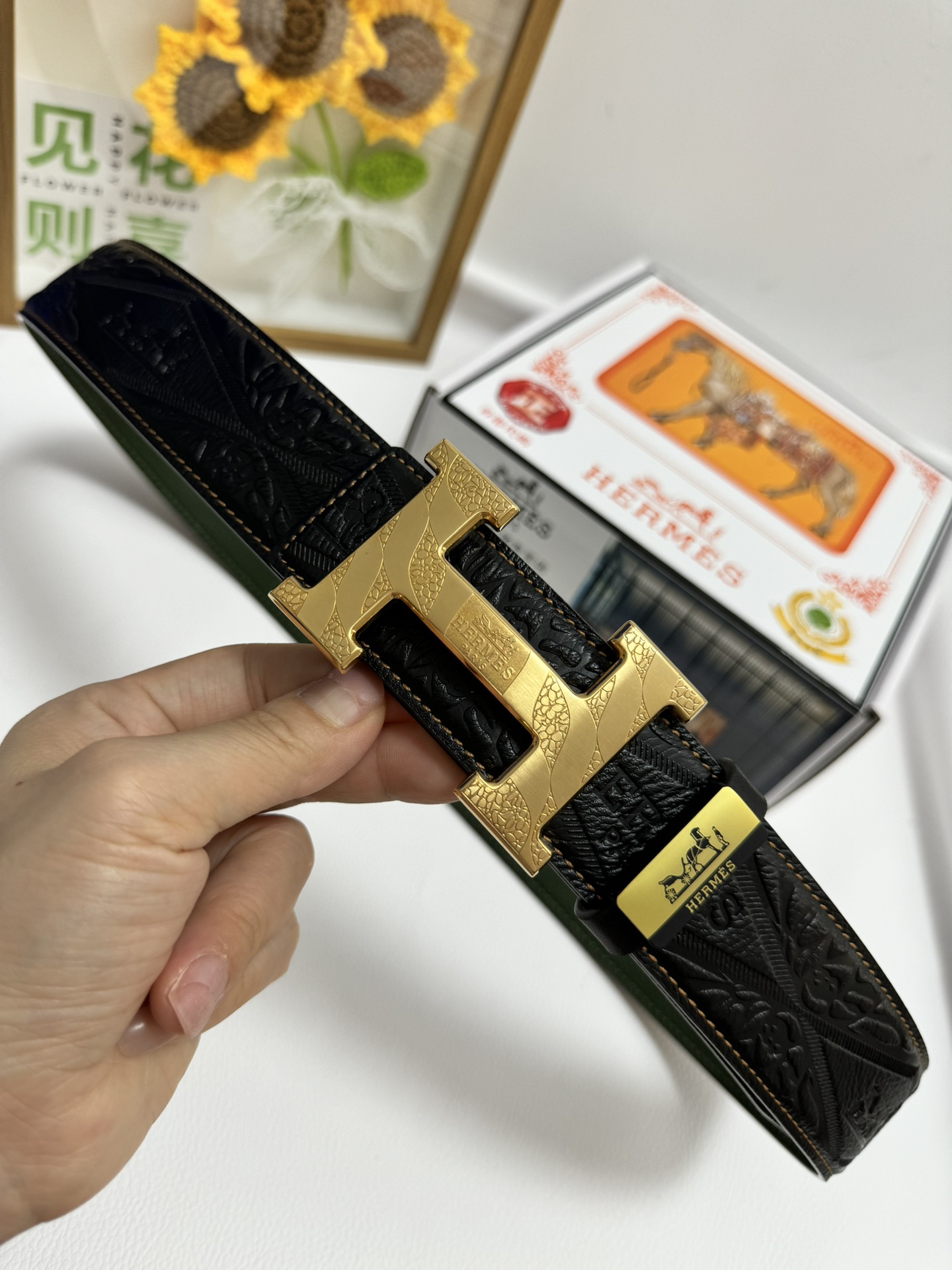 HERMES オリジナル牛革ベルト