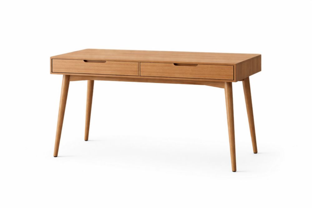 Solid Oak Desk with Drawers 120x60x75 cm-Homelivino
