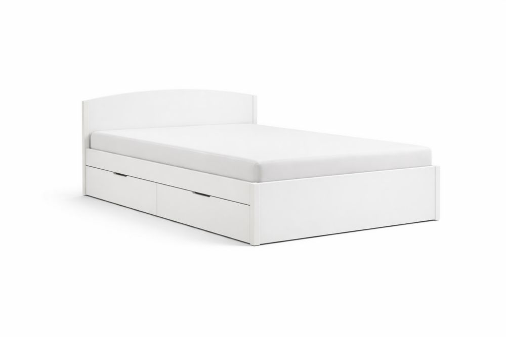 Wooden Platform Bed with Storage Drawers 198cm x 142cm x 100cm-Homelivino