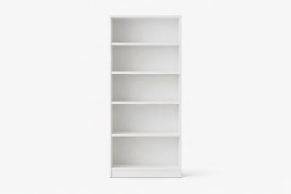 White 5-Shelf Bookcase Particleboard 180cm-Homelivino