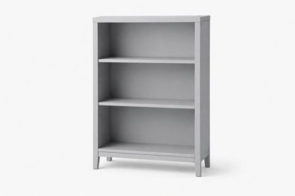 Gray Engineered Wood Bookshelf 3-Shelf Unit 80x60x25 cm-Homelivino