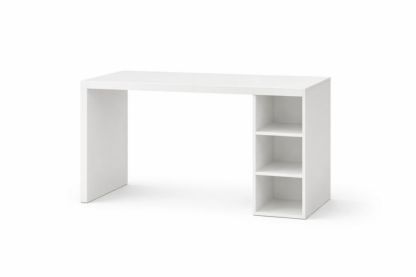 White MDF Desk with Shelves 120cm-Homelivino