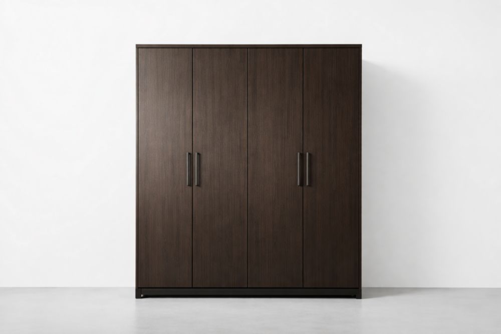 4-Door Freestanding Wardrobe Engineered Wood 200cm x 150cm x 60cm-Jardinonara