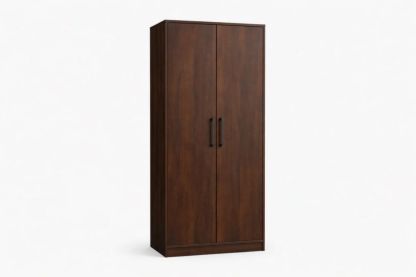 Wooden Wardrobe with Two Doors in Brown, 180cm Height-Jardinonara