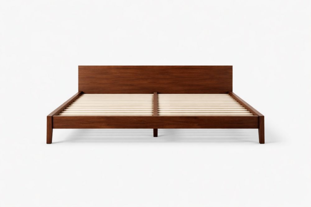 Wooden Platform Bed Frame Solid Pine Brown 200cm x 160cm-Jardinonara