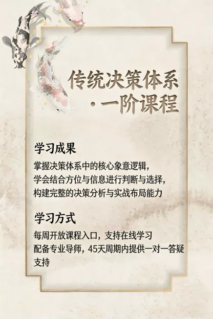 奇门决策学一阶｜决策思维基础课