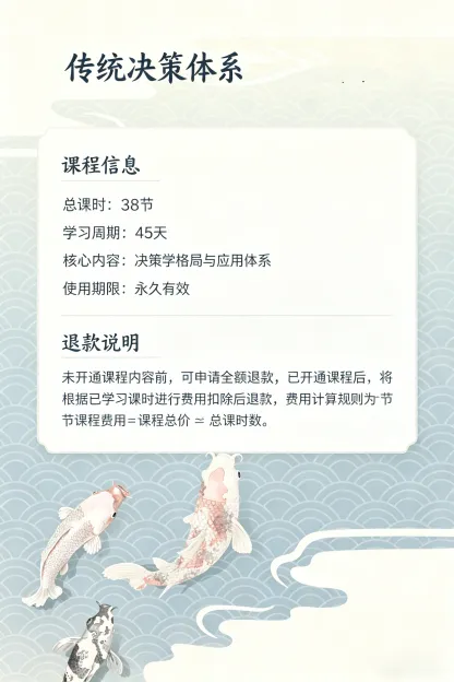 决策学一阶系统课【决策基础课】（仅做知识教学，不提供任何其他服务。）