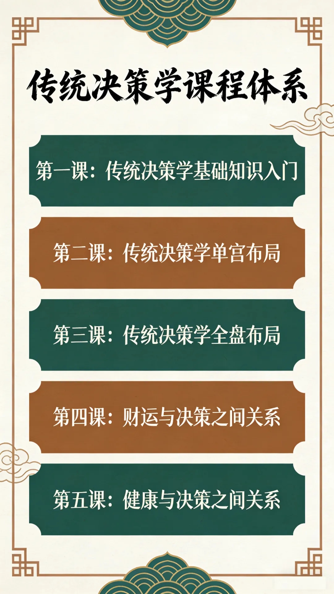 传统决策学体验课（仅做知识教学，不提供任何其他服务）