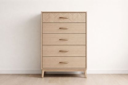 Wooden 5-Drawer Chest Natural Finish