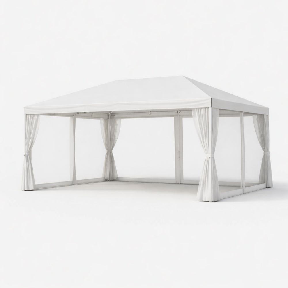 Outdoor canopy 3x4 m, polyester fabric, white