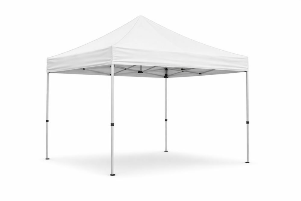 White Pop-up Canopy Tent with Waterproof Polyester Cover and Steel Frame