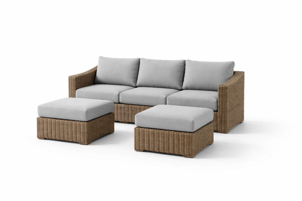 Outdoor Wicker Patio Sofa Set with Cushions