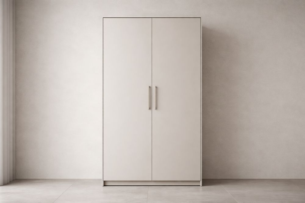 Two-Door Wardrobe White MDF 180x90x50cm