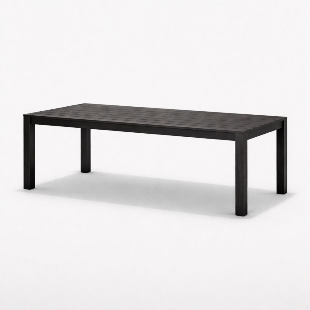 Rectangular Metal Outdoor Dining Table Black 200cm