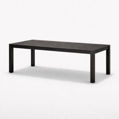 Rectangular Metal Outdoor Dining Table Black 200cm